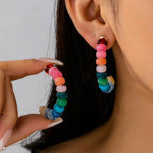 Load image into Gallery viewer, Colorful Beaded Hoops