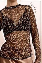Load image into Gallery viewer, Mimi Leopard Mesh Top
