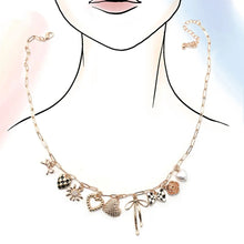 Load image into Gallery viewer, Charm Necklace Bow, Heart, Floral
