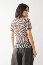 Load image into Gallery viewer, Checker Board Short Sleeve Mesh Top
