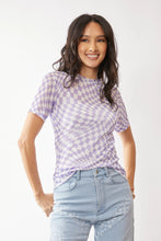 Load image into Gallery viewer, Checker Board Short Sleeve Mesh Top (colored)
