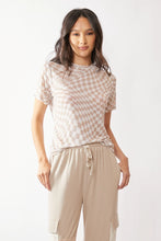 Load image into Gallery viewer, Checker Board Short Sleeve Mesh Top
