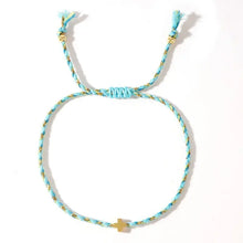 Load image into Gallery viewer, Corded Cross Charm Bracelet
